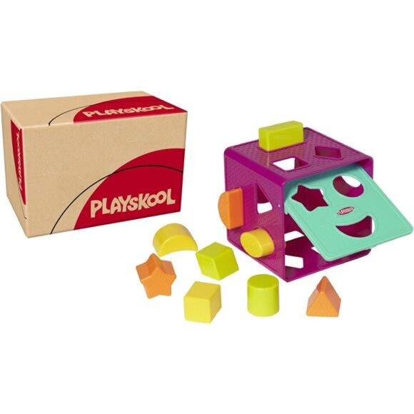 Form Fitter Shape Sorter Matching Activity Cube Toy with 9 Shapes for Toddlers - Picture 5 of 8